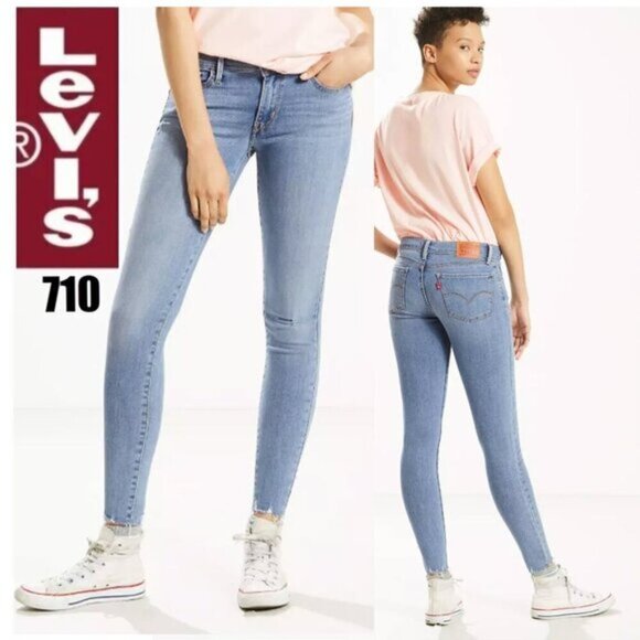 Levi's 710 super skinny light blue jeans Size 26 - Picture 1 of 14